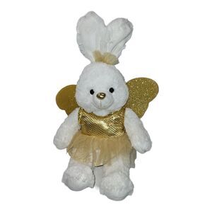 Inter American Bunny Rabbit White Gold wings and tutu Easter Plush Stuffed 23"